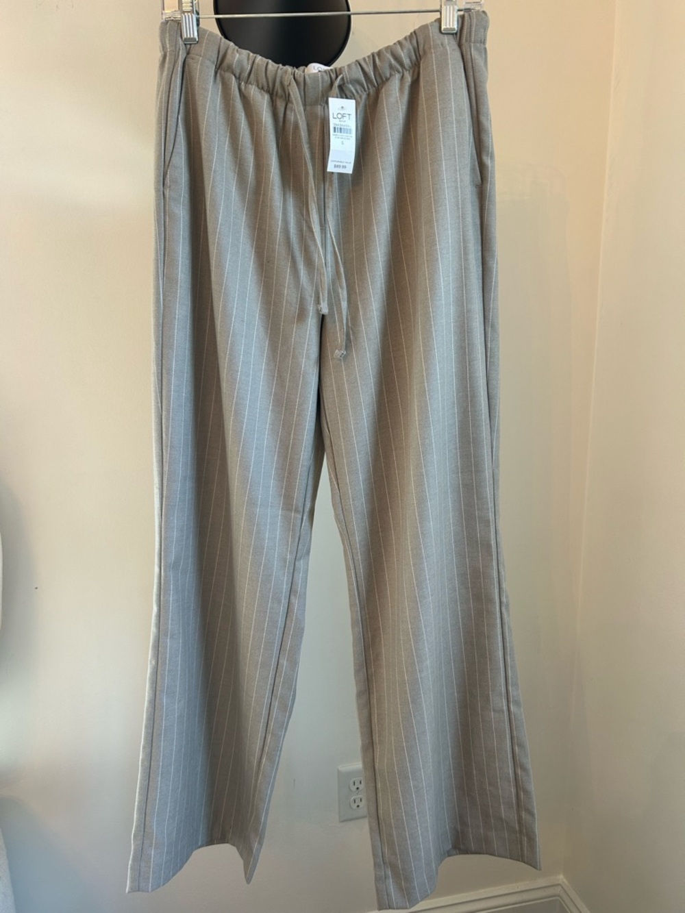 LOFT Sawyer Pull On Pants in Pinstripe
